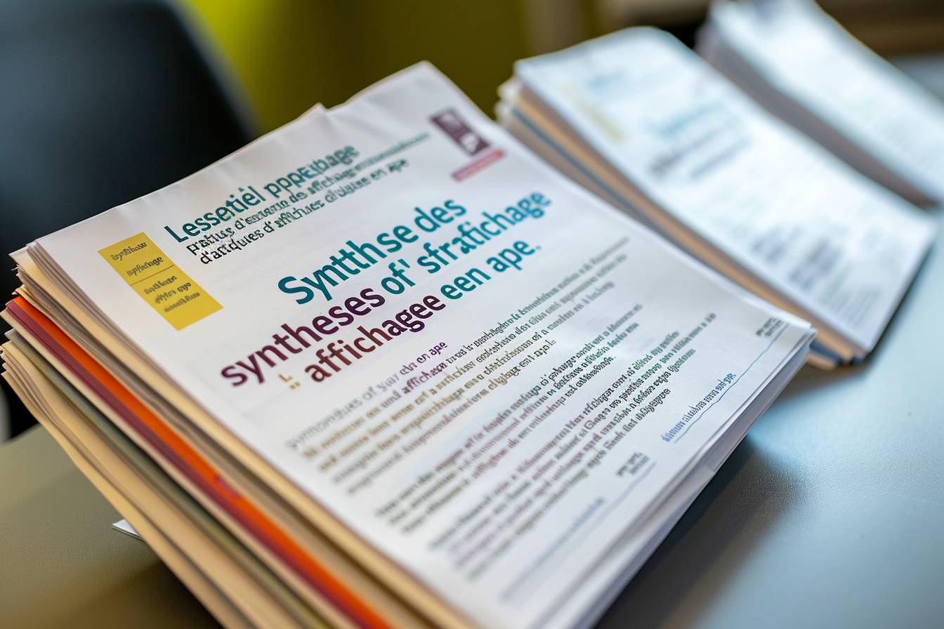 Synthèse des pratiques d&rsquo;affichage en APE