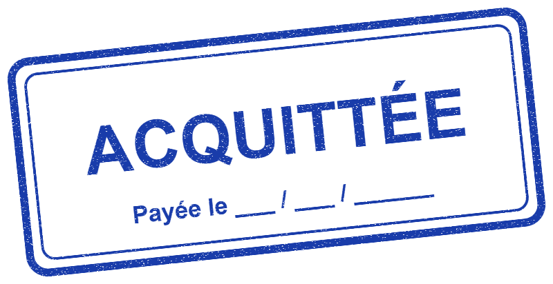 tampon facture acquittée png bleu